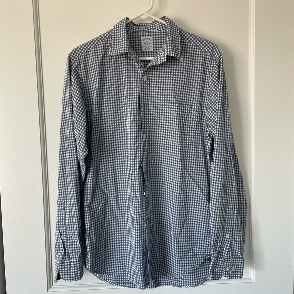 Brooks Brothers Blue & White Casual Button Down Shirt